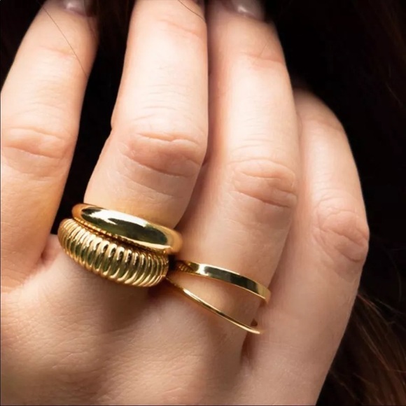 𝅺💎new 18k Gold/ 925 Sterling Silver Minimalist Ring - Picture 6 of 8